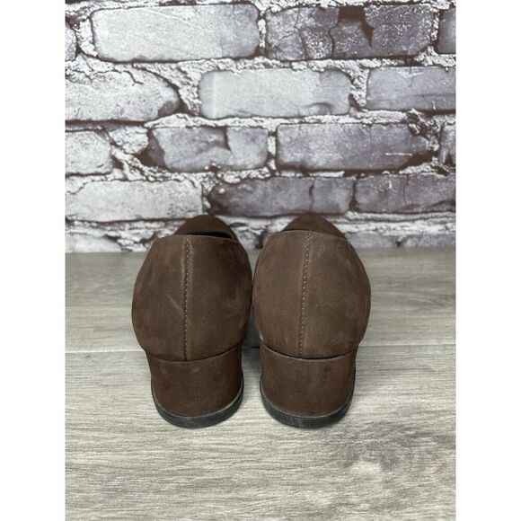 ARCHE Brown Nubuck Brown Leather Slip On Wedge Pumps Shoes Women Sz 40EU/9.5M US - Picture 5 of 16